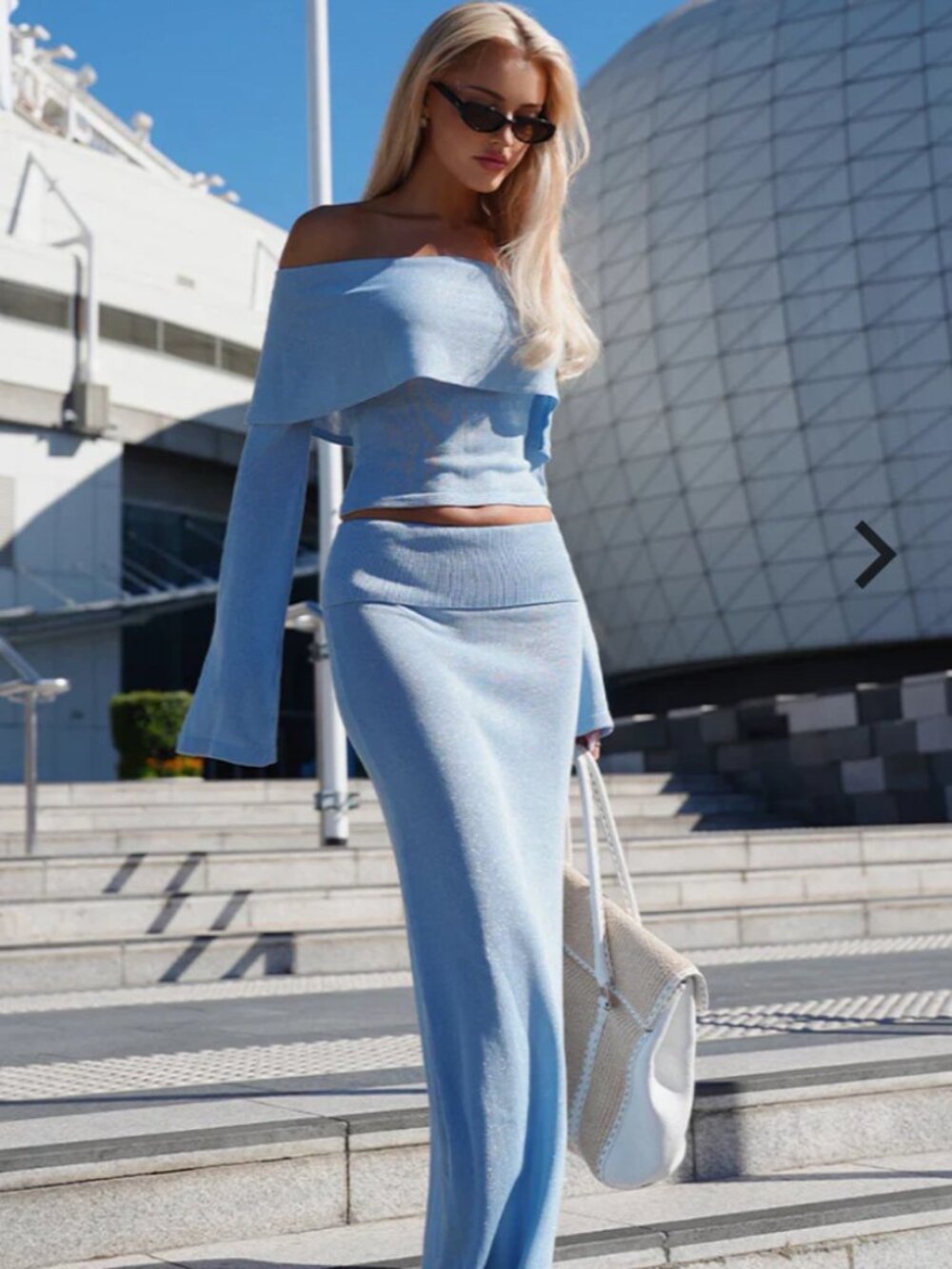 Simona Off Shoulder Maxi Skirt Knit Set - Beginning Boutique